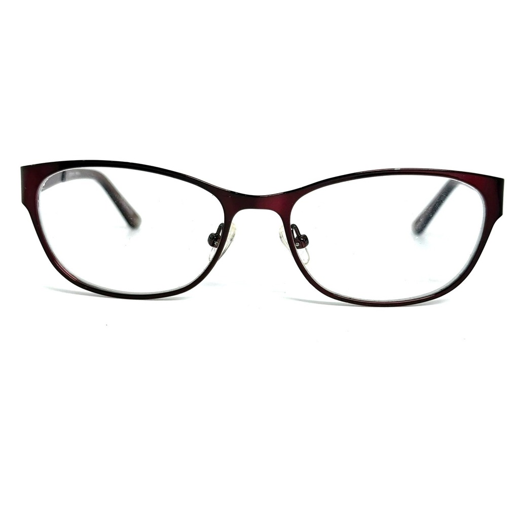 Bulova Alameda Marsala Burgundy Cat Eye Eyeglasses 51-16-135 Crystal Temple